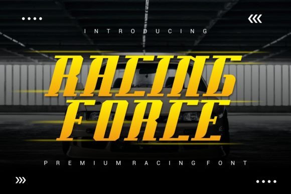 Racing Force: Dynamic Display Font for Bold Designs